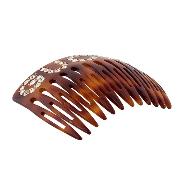 Kẹp Tóc Nữ Gucci Crystal Embellished Hair Comb Màu Nâu - Vàng
