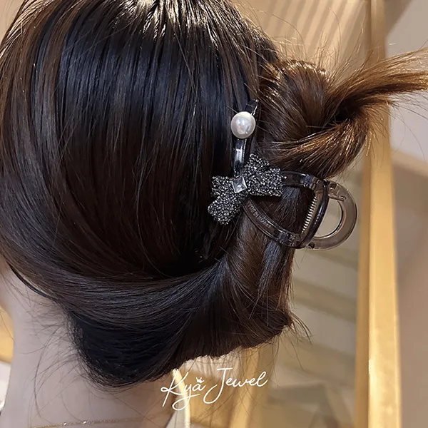 Kẹp Tóc Nữ Kya Jewel Starry Bow HC135 Màu Đen - Phụ kiện - Vua Hàng Hiệu