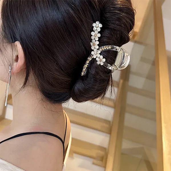 Kẹp Tóc Nữ Kya Jewel Twinkle Bloom HC105-C Màu Cam Nhạt - Phụ kiện - Vua Hàng Hiệu