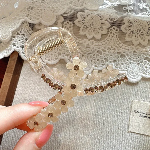 Kẹp Tóc Nữ Kya Jewel Twinkle Bloom HC105-C Màu Cam Nhạt - Phụ kiện - Vua Hàng Hiệu