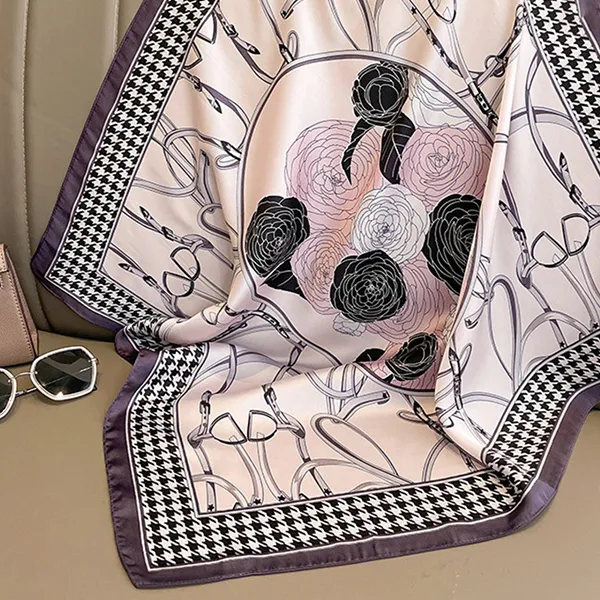 Khăn Choàng Nữ Kya Jewel Floral Checked SC34 Màu Tím - Thời trang - Vua Hàng Hiệu