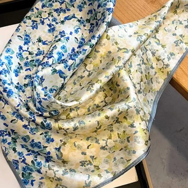 Khăn Choàng Nữ Kya Jewel Tiny Flowers SC52 Màu Xanh - Thời trang - Vua Hàng Hiệu
