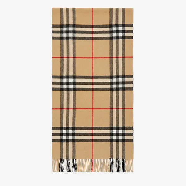 Khăn Quàng Cổ Burberry Wide Check Cashmere Scarf 80767951 Màu Beige
