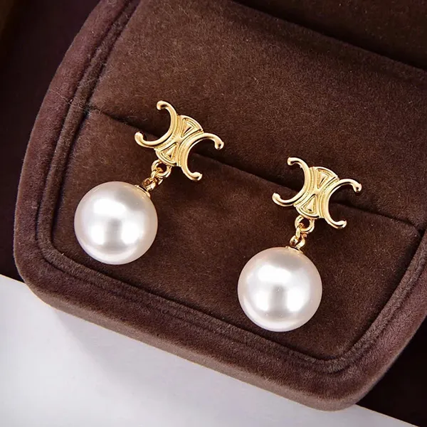 Khuyên Tai Nữ Celine Earrings In Brass Màu Vàng - Trang sức - Vua Hàng Hiệu