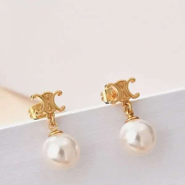 Khuyên Tai Nữ Celine Earrings In Brass Màu Vàng - Trang sức - Vua Hàng Hiệu