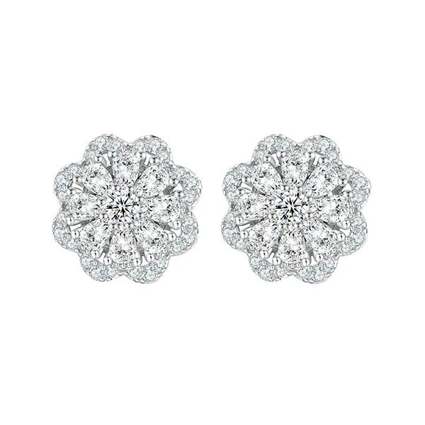 Khuyên Tai Nữ Kya Jewel Sparkling Flower SE124 Màu Bạc - Trang sức - Vua Hàng Hiệu