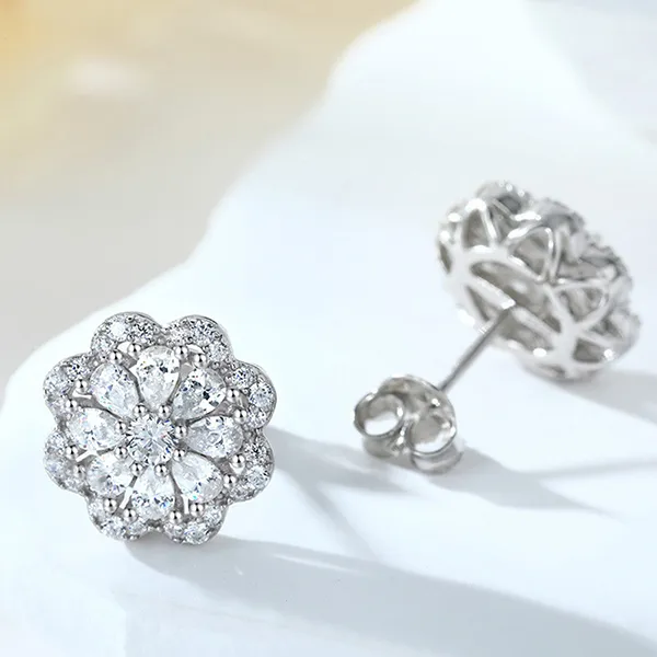 Khuyên Tai Nữ Kya Jewel Sparkling Flower SE124 Màu Bạc - Trang sức - Vua Hàng Hiệu