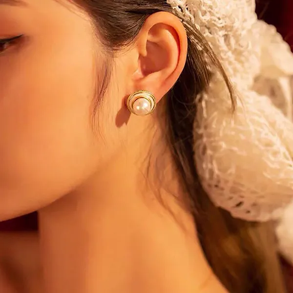 Khuyên Tai Nữ Kya Jewel Charming Pearl PE41 Màu Vàng Trắng - Trang sức - Vua Hàng Hiệu