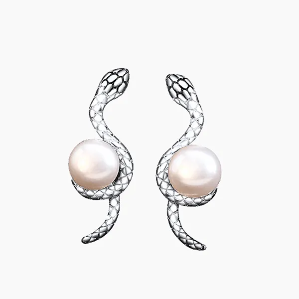Khuyên Tai Nữ Kya Jewel Serpent’s Whisper PE48 Màu Bạc Trắng - Trang sức - Vua Hàng Hiệu