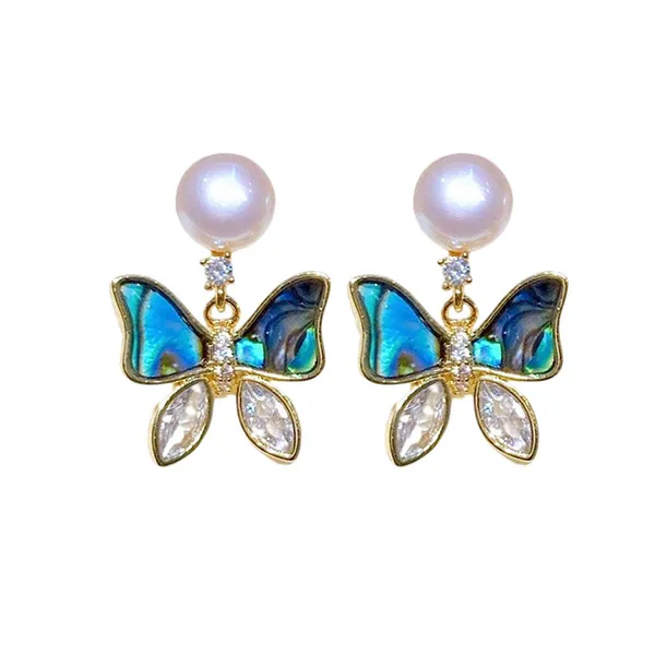 Khuyên Tai Nữ Kya Jewel Shimmering Pearl Butterfly PE19 Phối Màu