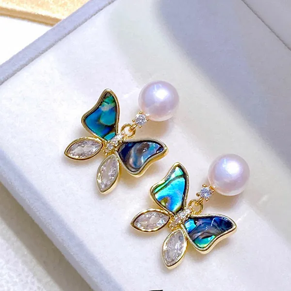 Khuyên Tai Nữ Kya Jewel Shimmering Pearl Butterfly PE19 Phối Màu