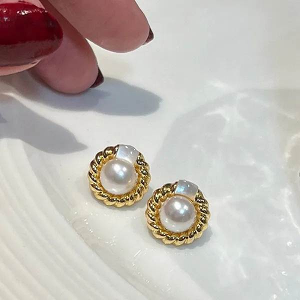 Khuyên Tai Nữ Kya Jewel Twisted Pearl PE34 Màu Vàng - Trang sức - Vua Hàng Hiệu