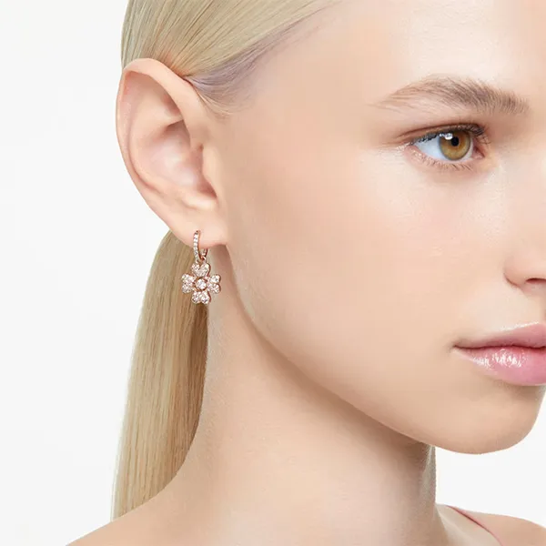 Khuyên Tai Nữ Swarovski Idyllia Drop Earrings 5674212 Màu Vàng Hồng