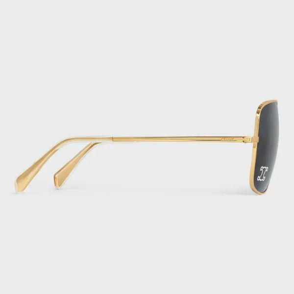Kính Mát Celine Triomphe Rhinestone 01 Sunglasses In Metal With Crystals 4S284CMSB.35SS Màu Vàng Gold