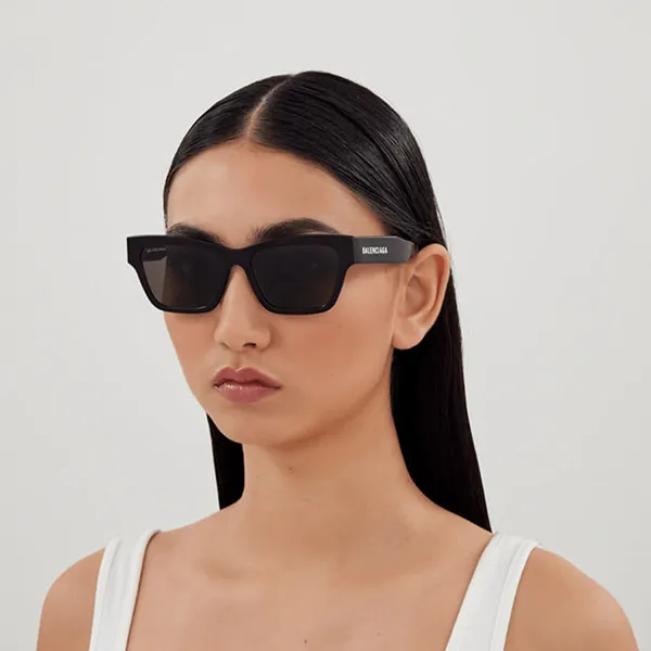 Kính Mát Nữ Balenciaga Sunglasses BB0307SA 001 Màu Xám Đen - Kính mắt - Vua Hàng Hiệu