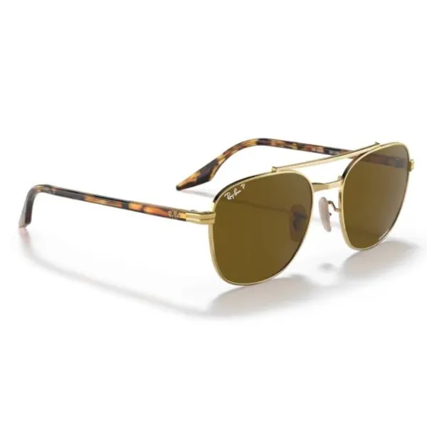 Kính Mát Unisex Rayban Sunglasses 0RB3688 001/AN58 Màu Vàng Gold - Kính mắt - Vua Hàng Hiệu