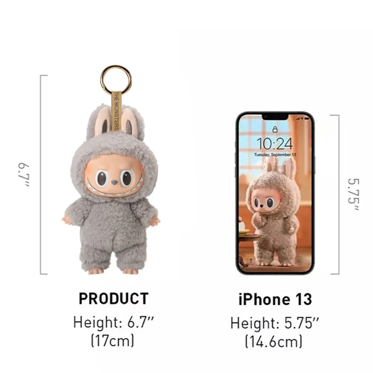 Móc Khóa Pop Mart Labubu Exciting Macaron Seasame Bean Màu Xám - Phụ kiện - Vua Hàng Hiệu
