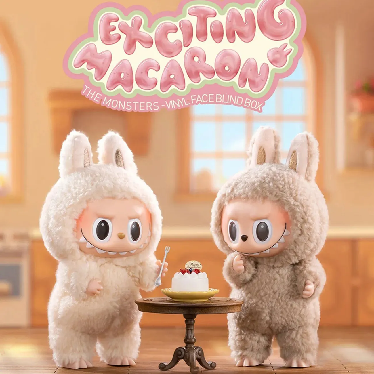 Móc Khóa Pop Mart Labubu Exciting Macaron Soymilk Màu Be