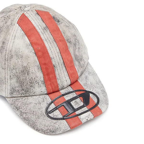 Mũ Diesel C-Olav Logo Patch Leather Cap Màu Ghi Xám - Mũ nón - Vua Hàng Hiệu