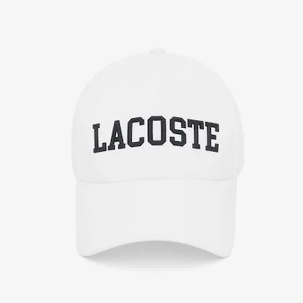 Mũ Lacoste Lettering Baseball Cap RK242E 70V Màu Trắng