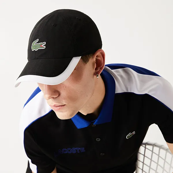 Mũ Lacoste Sport Contrast Border Lightweight Cap RK5398 258 Black Màu Đen