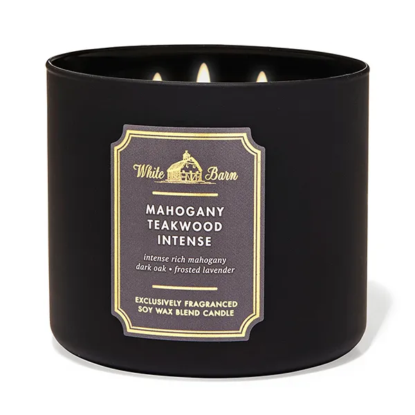 Nến Thơm 3 Bấc Bath & Body Works Mahogany Teakwood Intense 411g - Nến thơm - Vua Hàng Hiệu