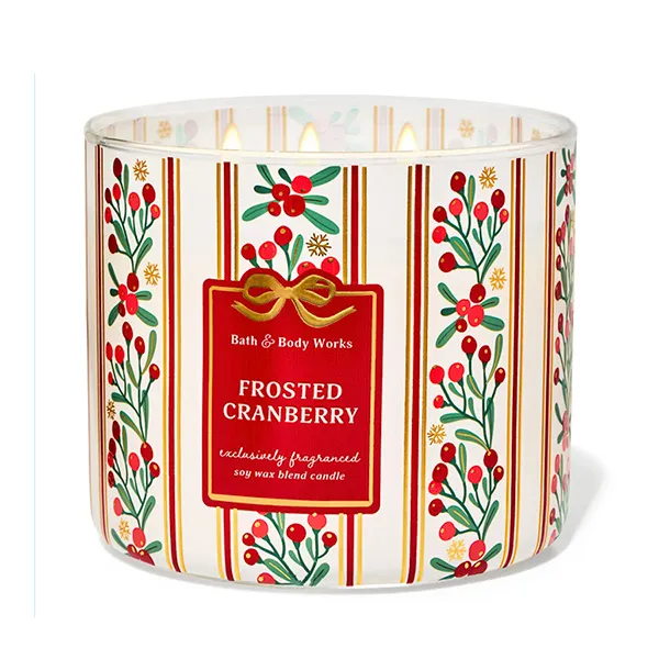 Nến Thơm Bath & Body Works Frosted Cranberry 3-Wick Candle 411g - Nến thơm - Vua Hàng Hiệu