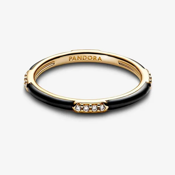 Nhẫn Nữ Pandora Me Black Enamel & Stones Ring 163686C01 Màu Vàng