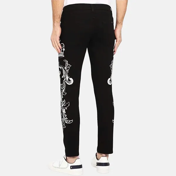Quần Jean Nam Dolce & Gabbana D&G Baroque Print Straight Leg Skinny GYC4LD G8BY0 Màu Đen Size 46