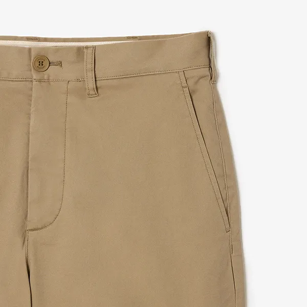 Quần Kaki Nam Lacoste Men's Stretch Cotton Tapered Chinos HH2709 CB8 Màu Be Đậm Size 44