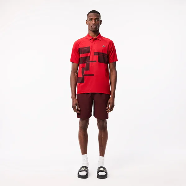 Quần Short Nam Lacoste Tennis Shorts x Novak Djokovic GH7413 51 BZD Màu Đỏ Mận Size 3