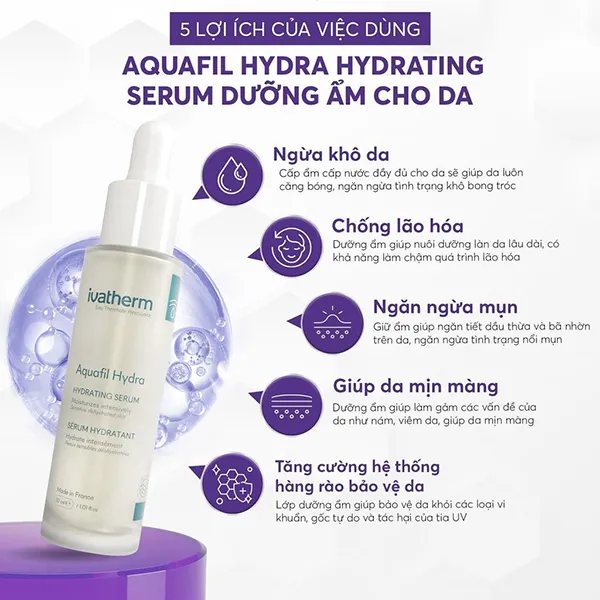 Serum Dưỡng Ẩm Phục Hồi & Trẻ Hoá Ivatherm Aquafil Hydra Hydrating 30ml