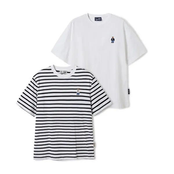 Set 2 Áo Phông WHOAU Collection Tshirt Màu Đen Kẻ - Trắng Size S - Thời trang - Vua Hàng Hiệu