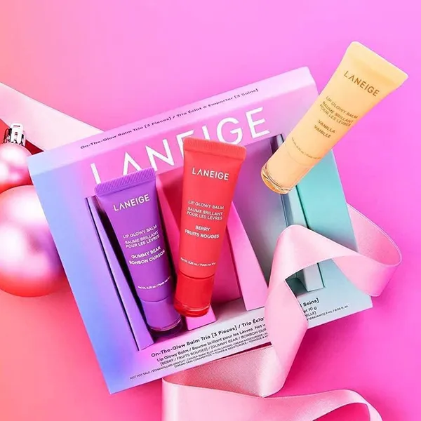 Set 3 Son Dưỡng Laneige On-The-Glow Lip Balm Trio