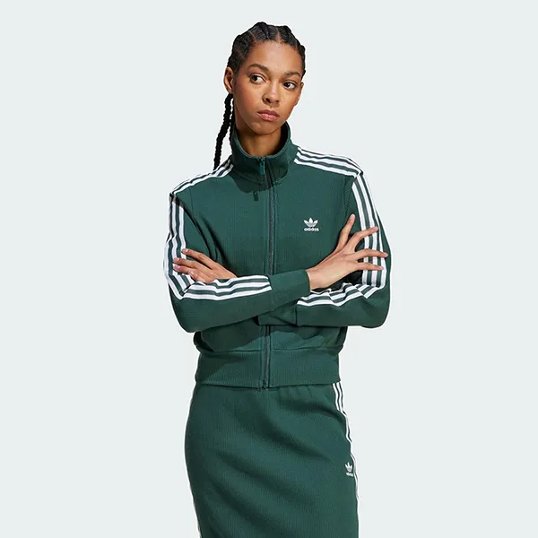Set Áo Khoác + Chân Váy Nữ Adidas Adicolor Knit Top + Knit Skirt IW3162 / IW3167 Màu Xanh Green Size M (Form Á)