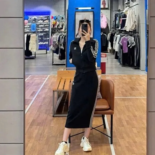 Set Áo Khoác + Chân Váy Nữ Adidas IY7278 IY7279 Màu Đen Size M (Form Âu) - Thời trang - Vua Hàng Hiệu