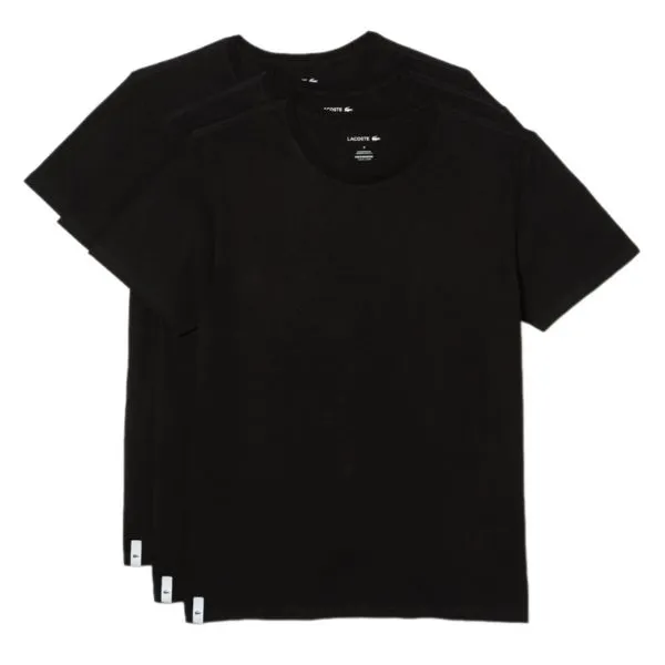 Set Áo Thun Nam Lacoste Men's 3-Pack Regular Fit Cotton Jersey T-Shirts TH3451 031 Màu Đen Size S - Thời trang - Vua Hàng Hiệu