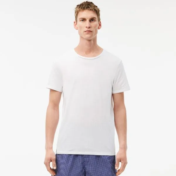 Set Áo Thun Nam Lacoste Men's 3-Pack Regular Fit Cotton Jersey T-Shirts TH3451 BXY Nhiều Màu (Trắng - Đen - Xám) Size XS - Thời trang - Vua Hàng Hiệu
