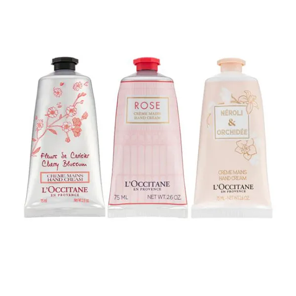 Set Dưỡng Da Tay L'Occitane Pink Flowers Hand Cream Trio 3 x 75ml