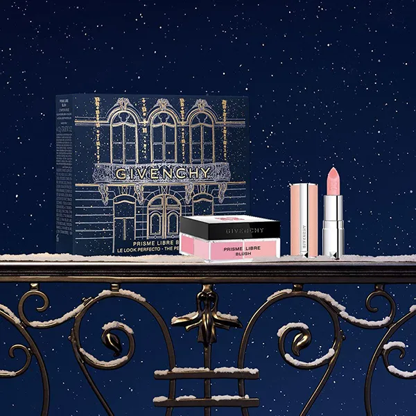 Set Phấn Má Hồng Và Son Dưỡng Givenchy Prisme Libre Blush & Perfecto Lip Balm Mini 01 Pink Irresistible