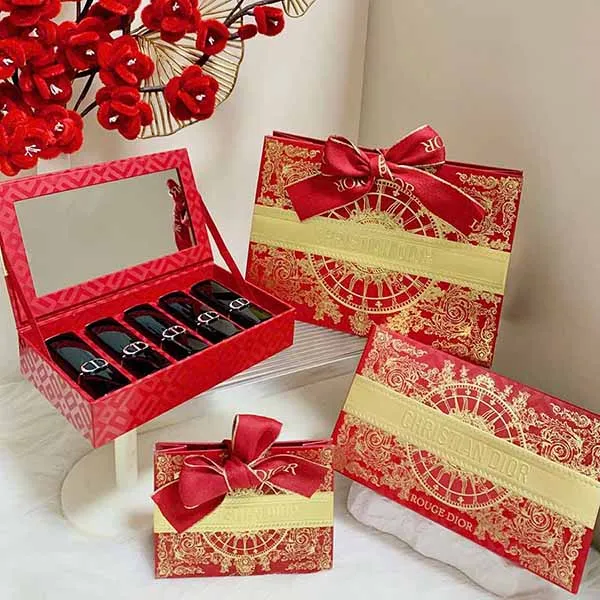 Set Son Dior Rouge Dior Lipstick Velvet Finish Màu 999 Đỏ Tươi + 720 Hồng Khô + 217 Hồng San Hô + 228 Đỏ Nâu + 188 Cam Đất ( 5 x 1.5g)