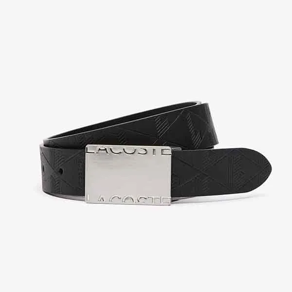 Set Thắt Lưng Nam Lacoste Men's Belt Gift Set Smooth Leather With Two Buckles RC4081 000 Màu Đen Size 100