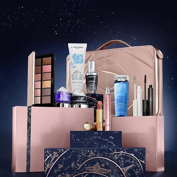 Set Trang Điểm Và Dưỡng Da Lancôme 2024 Holiday Beauty Box Set 10 Món (Kèm Túi Đựng)