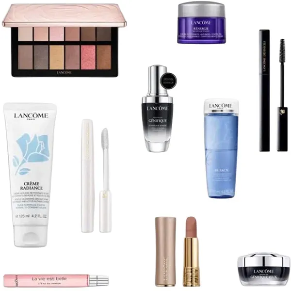 Set Trang Điểm Và Dưỡng Da Lancôme 2024 Holiday Beauty Box Set 10 Món (Kèm Túi Đựng)