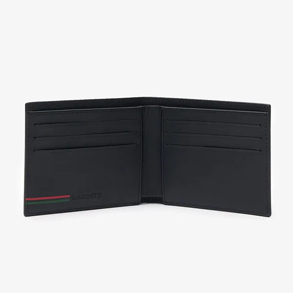 Set Ví Nam + Móc Khoá Lacoste Noir KR Farine NH4479FG N20 Màu Đen