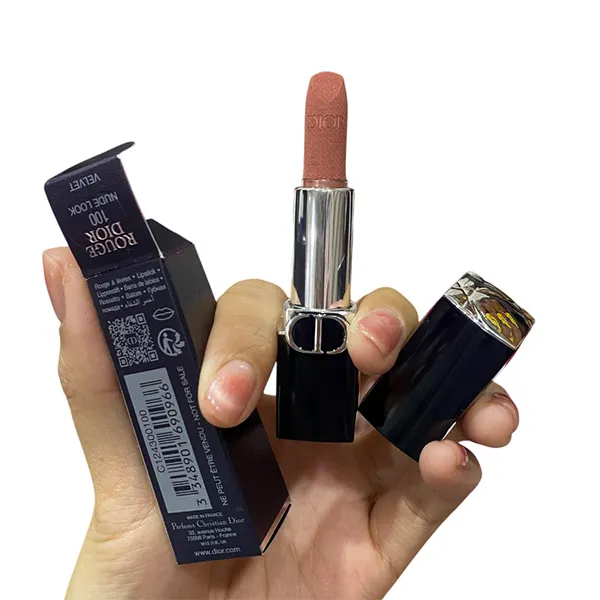 Son Dior Rouge Dior Couture Velvet 100 Nude Look Màu Hồng Nude Đất Size Mini 1.5g - Son Môi - Vua Hàng Hiệu