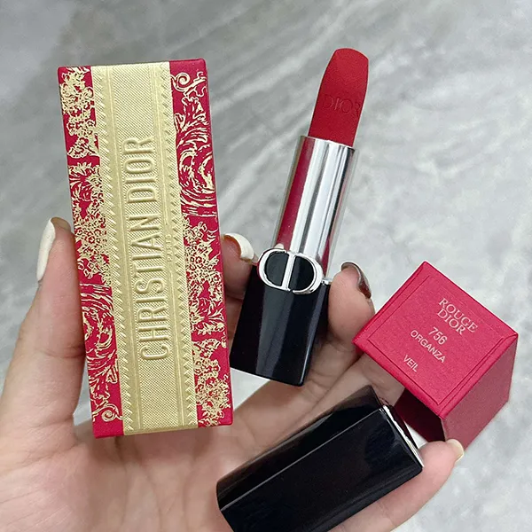 Son Dior Rouge Dior Limited Edition Lunar New Year 756 Organza Màu Đỏ Cam - Son Môi - Vua Hàng Hiệu