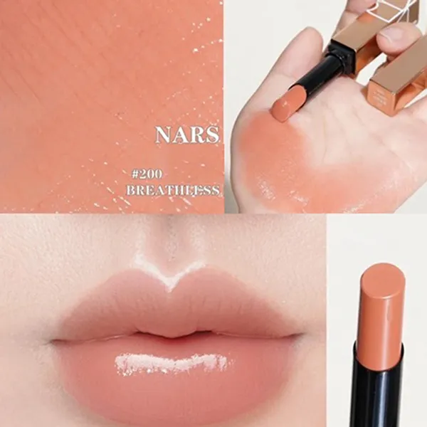 Son Dưỡng Nars Afterglow Sensual Shine Lipstick 200 Breathless Pink Nude Màu Cam Nude