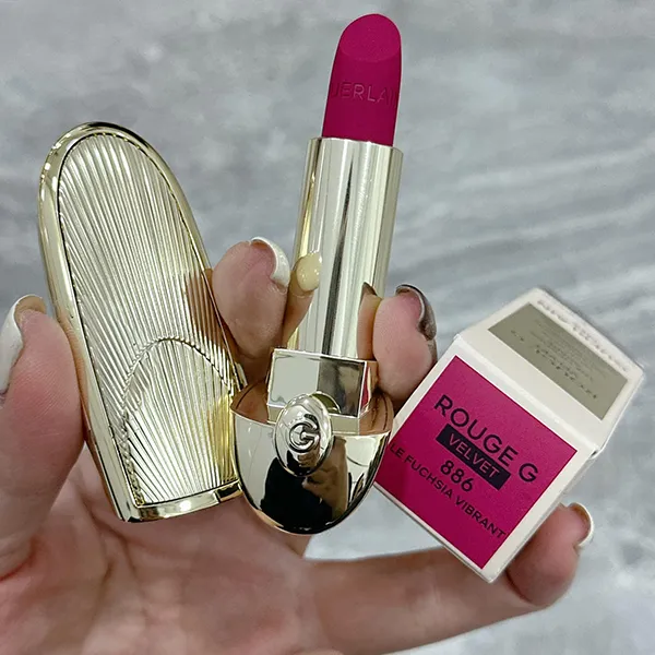 Son Guerlain Rouge G Velvet The Lipstick Shade 886 Le Fuchsia Vibrant Màu Hồng Fuchsia - Son Môi - Vua Hàng Hiệu