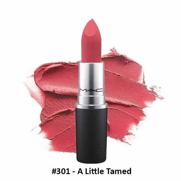 Son MAC Powder Kiss Lipstick 301 A Little Tamed Màu Hồng Anh Đào - Son Môi - Vua Hàng Hiệu